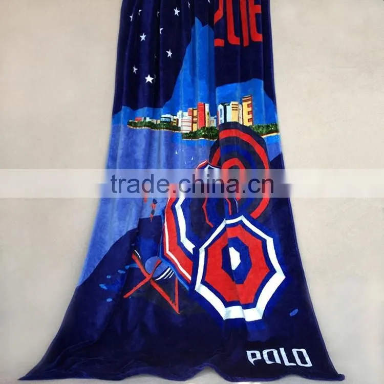 Soft touch reactive print microfiber swimming towel