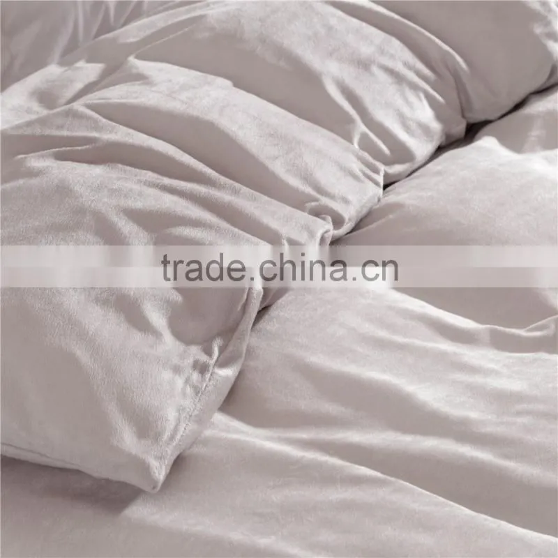 2017 NEW STYLE SOFT MICROFIBER PALE PINKISH GREY 4PCS BEDDING SET