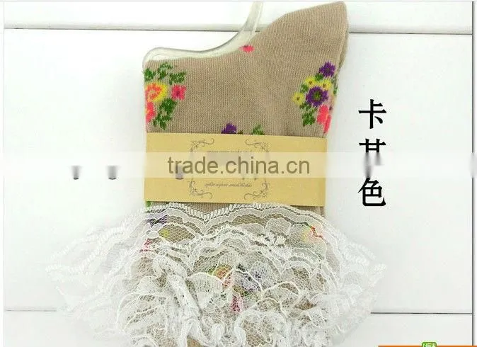 Latest Design Promotion Fashion Exclusive Sweetheart Princess Lace Jacquard with Japanese Cherry For Many Choices Women Socks
