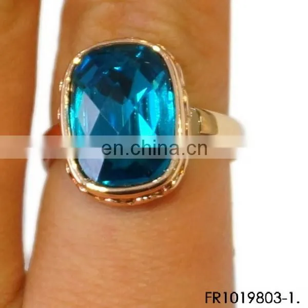 colorful crystal latest gunmetal adjustable finger ring designs