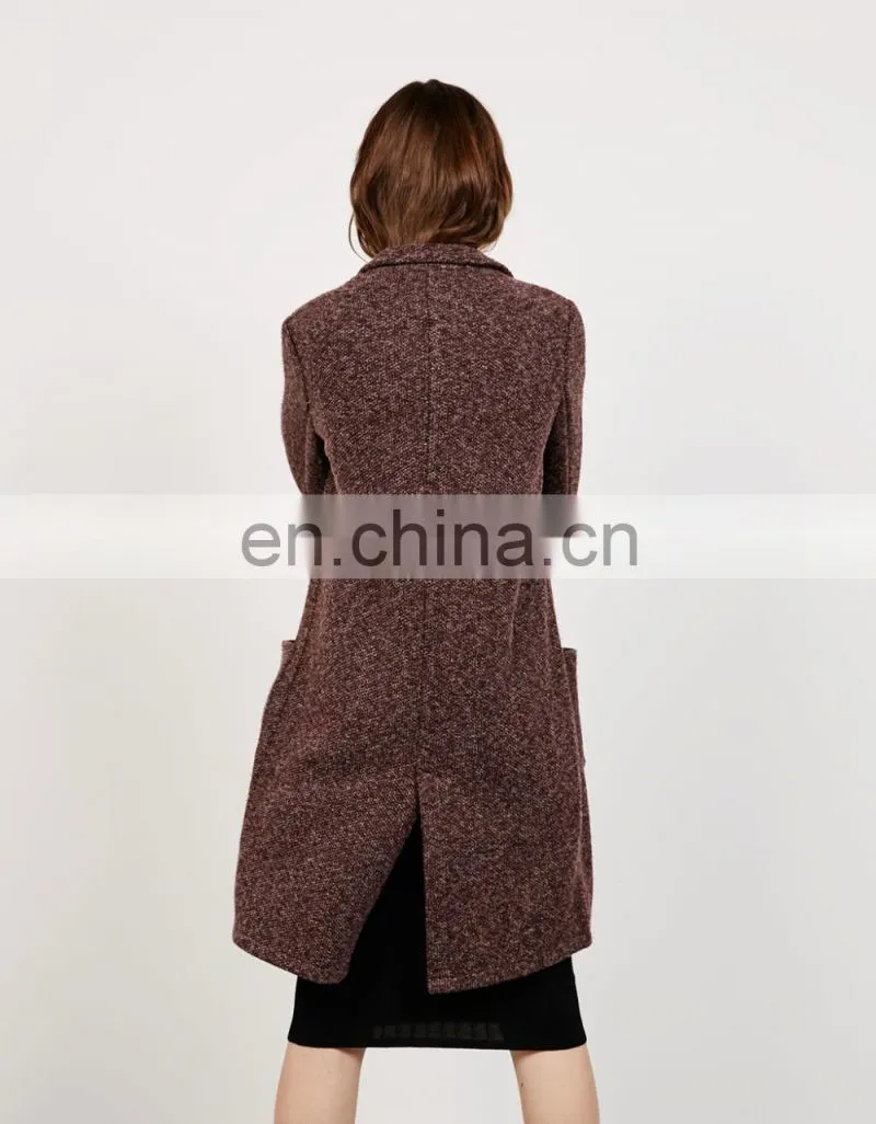 Custom Coat Design 2016 Women Single Button Garnet Long Winter Coats