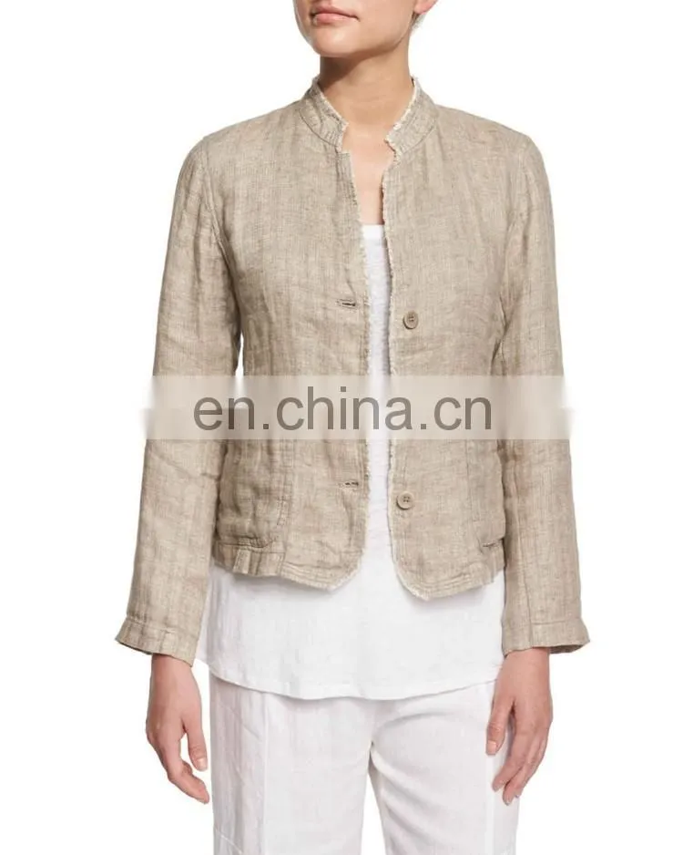 italian linen women winter jacket