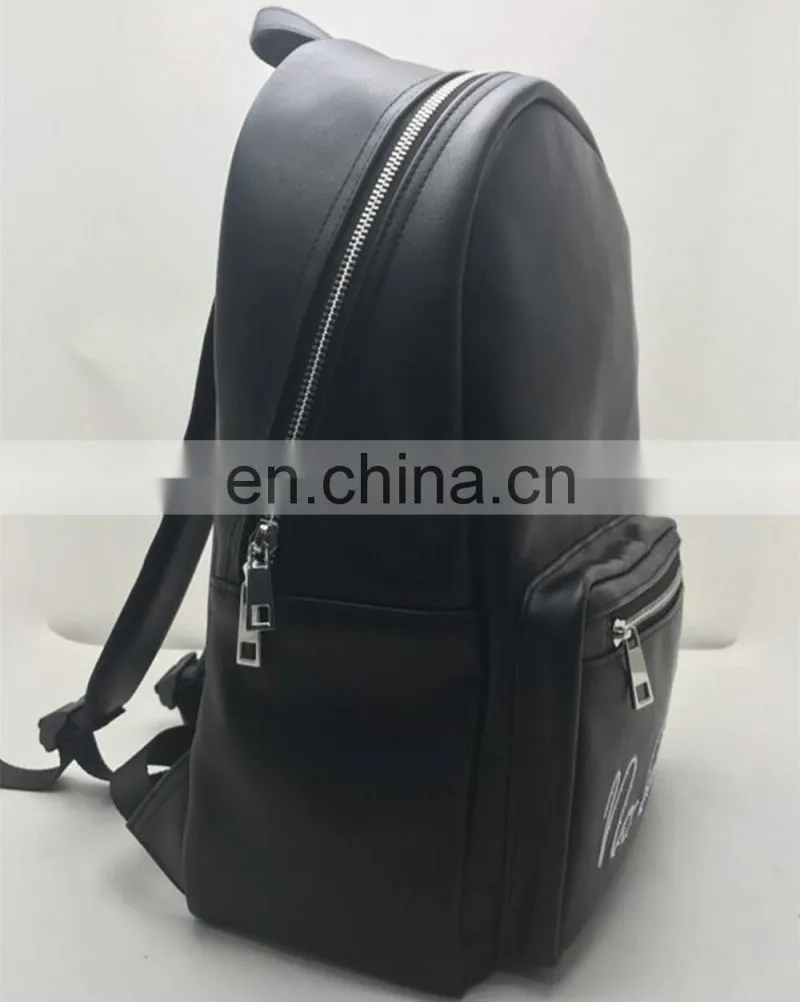 Cheap PU leather waterproof led light backpack with power bank