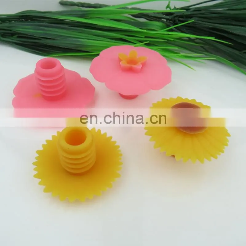 Wine Champagne Beverage Beer Wine Stopper Silicone Sunflower Shape Silicone Wine Bottle Stopper