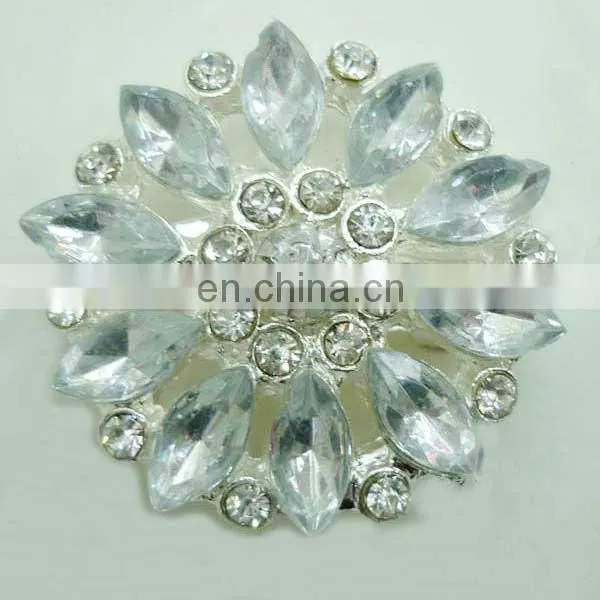 Trendy silver crystal rhinestone button
