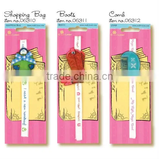 Promotional Decoration Fashion Icons Girl Ribbon Bookmark