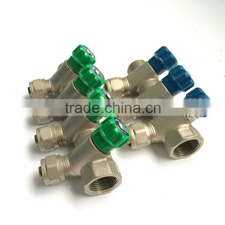 three connectors brass manifolds fitting for PE pipes