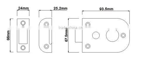 566SS:Fire Rated Rim Cylinder Night Latch