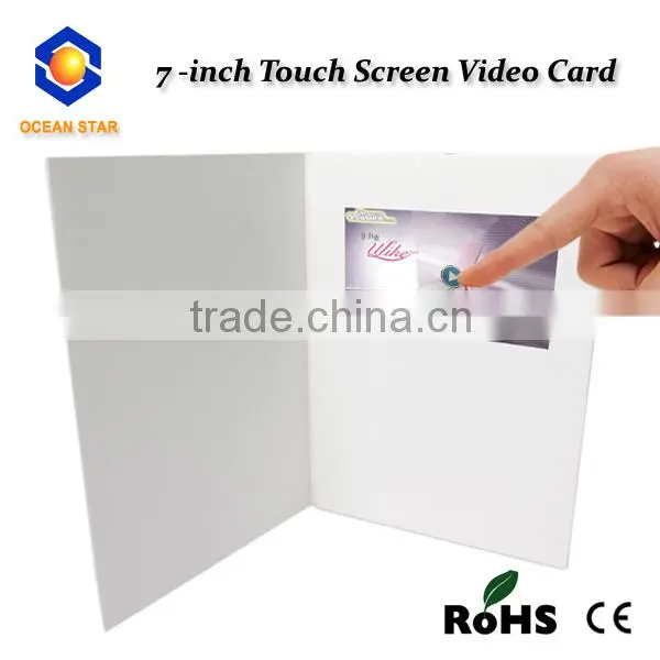 7Inch Video Weeding Card with LCD Touch Screen/Ce rohs Weee