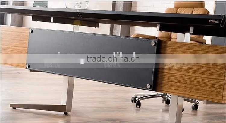 Luxury modern design L-shape office desks leather wooden boss manager executive office counter table