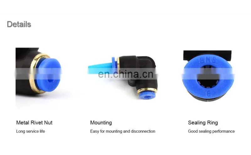 SNS SPVN Series Pneumatic Push In Connect Fitting Elbow Pipe Tube Reducer Quick Connector