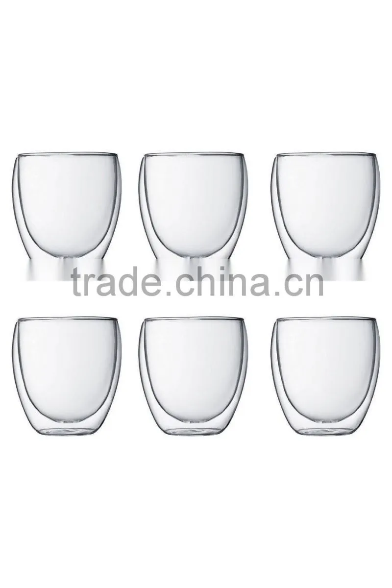 prevent cracking double wall glass cup coffee glass cup