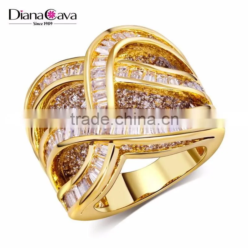 New Product 2017 Unique Jewelry Design 3D Look Zircon Channel Set Deluxe Lady Ring