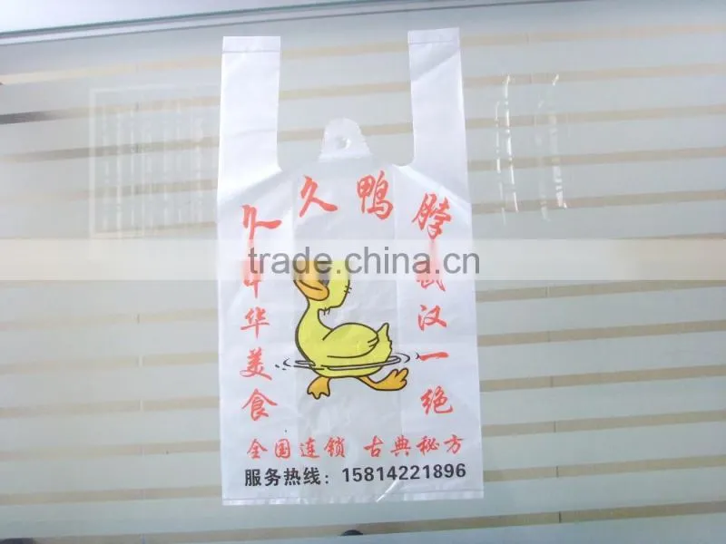 cheap wholesale good quality Shopping roll vinyl plastic grocery t-shirt bag manufacturer