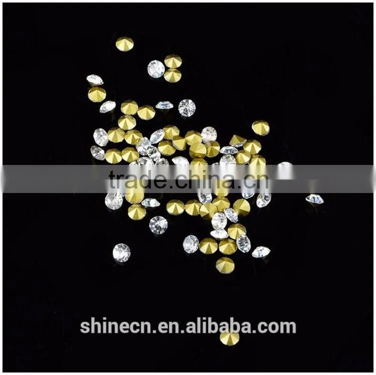 Yiwu factory direct white A stone pointback DIY accessories round hot fix rhinestones