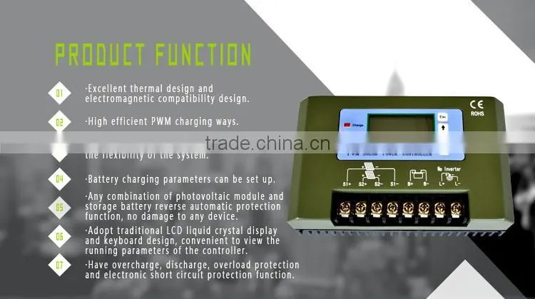 12v/24v auto 30a lcd solar controller pwm off grid controller