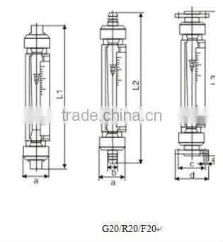 G.R.F.10/20 glass tube chemical/ water rotameter/ flow meter