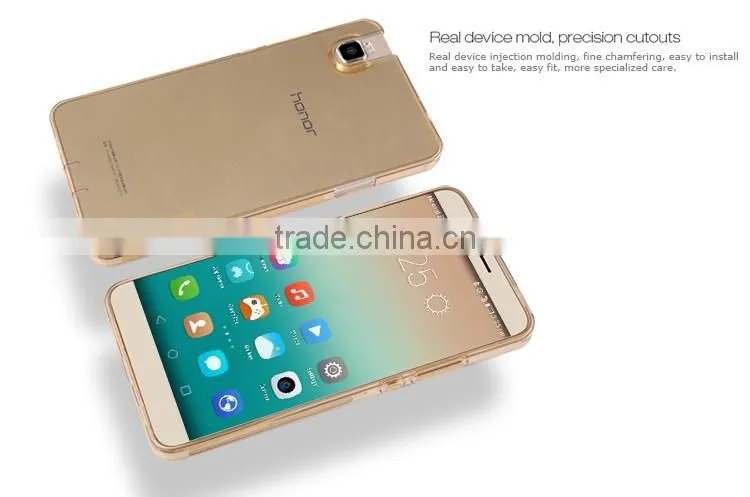 Orginal Nillkin Soft TPU Full Rubber Back Cover for Huawei Honor 7 Clear Gel Case with Dust Plug MT-5370
