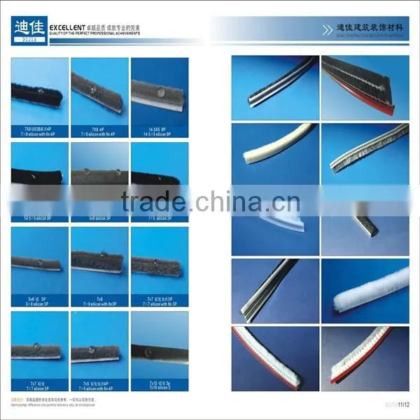 PP yarn silicone weather strip with fin DJ353