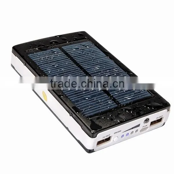 AWC710 10000mAh Universal Hi-tech Waterproof Solar Power Bank Portable Solar Panel Charger With Led Light