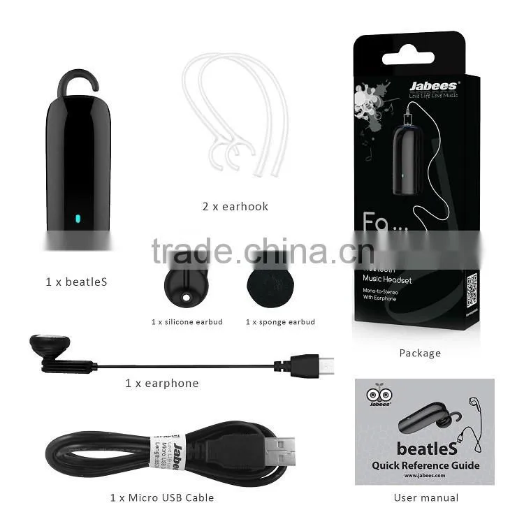 Hot sale wireless mini headset handsfree bluetooth earphone small bluetooth mono headset