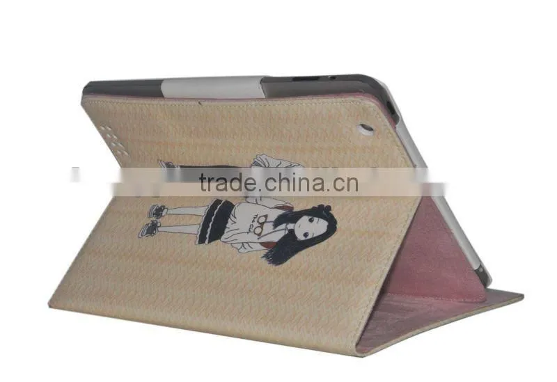 Cartoon leather PU case for the new ipad