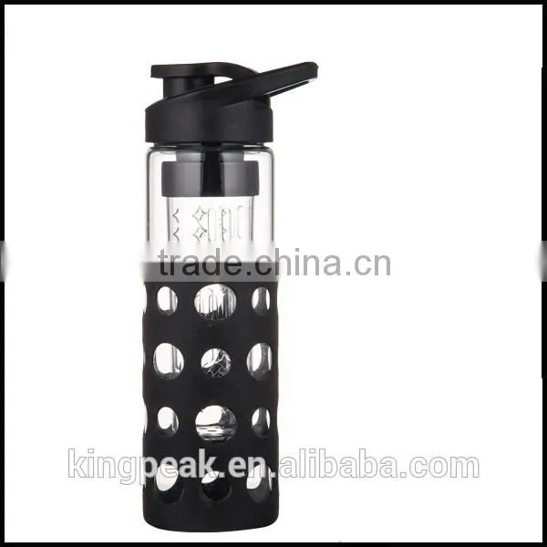 2015 Best Selling BPA Free Portable Glass Water Bottle with Tea Fruit Infuser/water bottle joyshaker with infuser BPA free