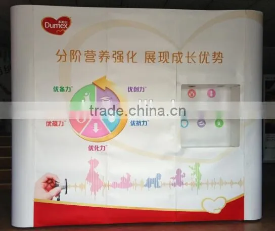 pierced pop up display with shelf board