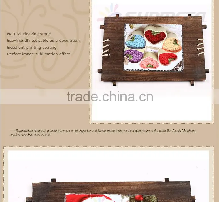 Sunmeta sublimation wooden rock photo frame wall hanging SH40