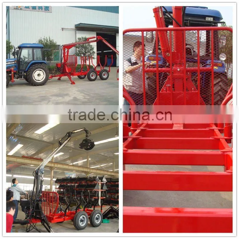 log loader with trailer, tractor log grapple,Forestry Trailer with crane(Grapple)