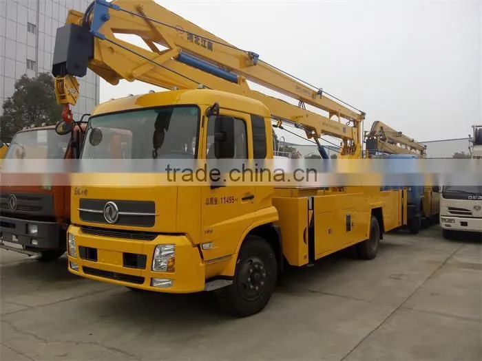 14m Red aerial work platform truck