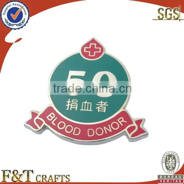 Red background axe metal imitation enamel badge