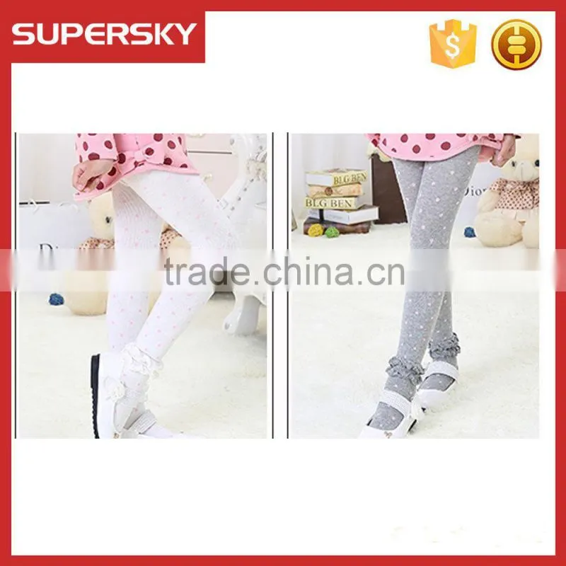 V-224 Latest korea knitting lace trim baby girl dance tight pantyhose with wave point