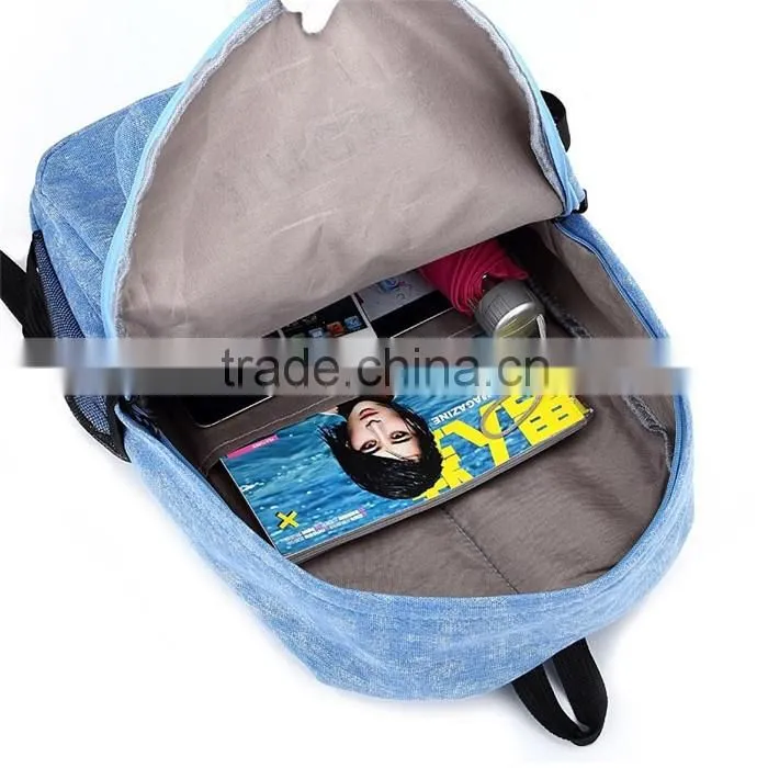 Korean Style Canvas Backpack Bag for Girls Bowknot Travel School Bag