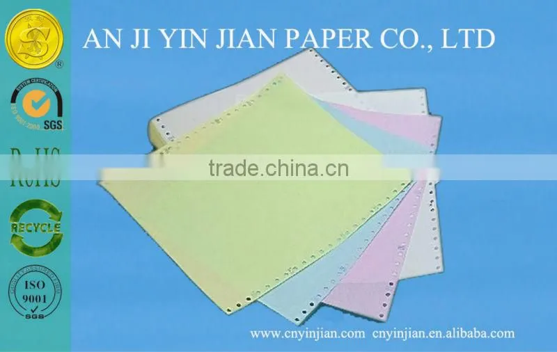 High Quality computer continuous paper ncr copy paper computer continuous 3-ply carbonless paper