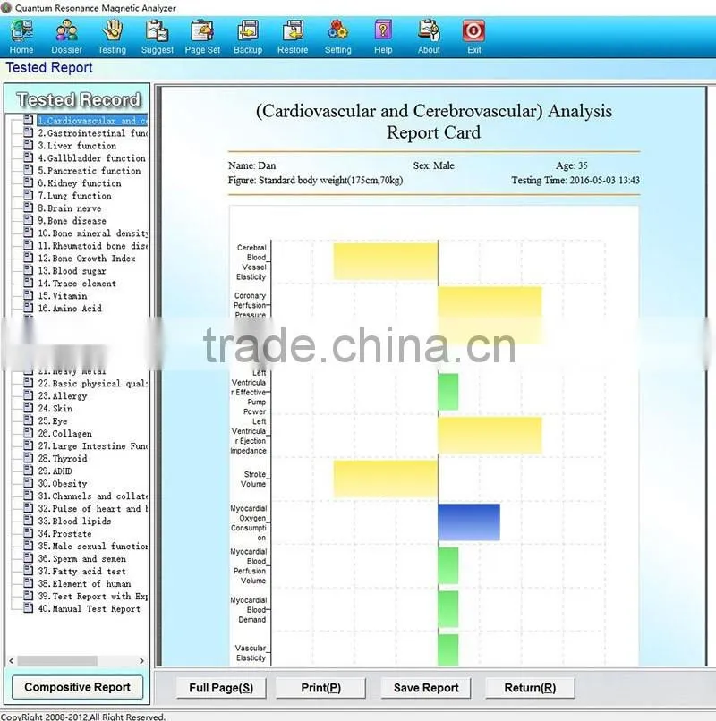 Factory price for Korea Original software 45 reports quantum resonance magnetic analyzer