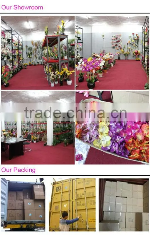 wedding table decoration artificial flower fabric orchid with glass