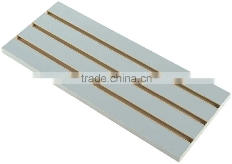 MDF Slatwall Melamine Panel with Aluminum Extrusion Inserts