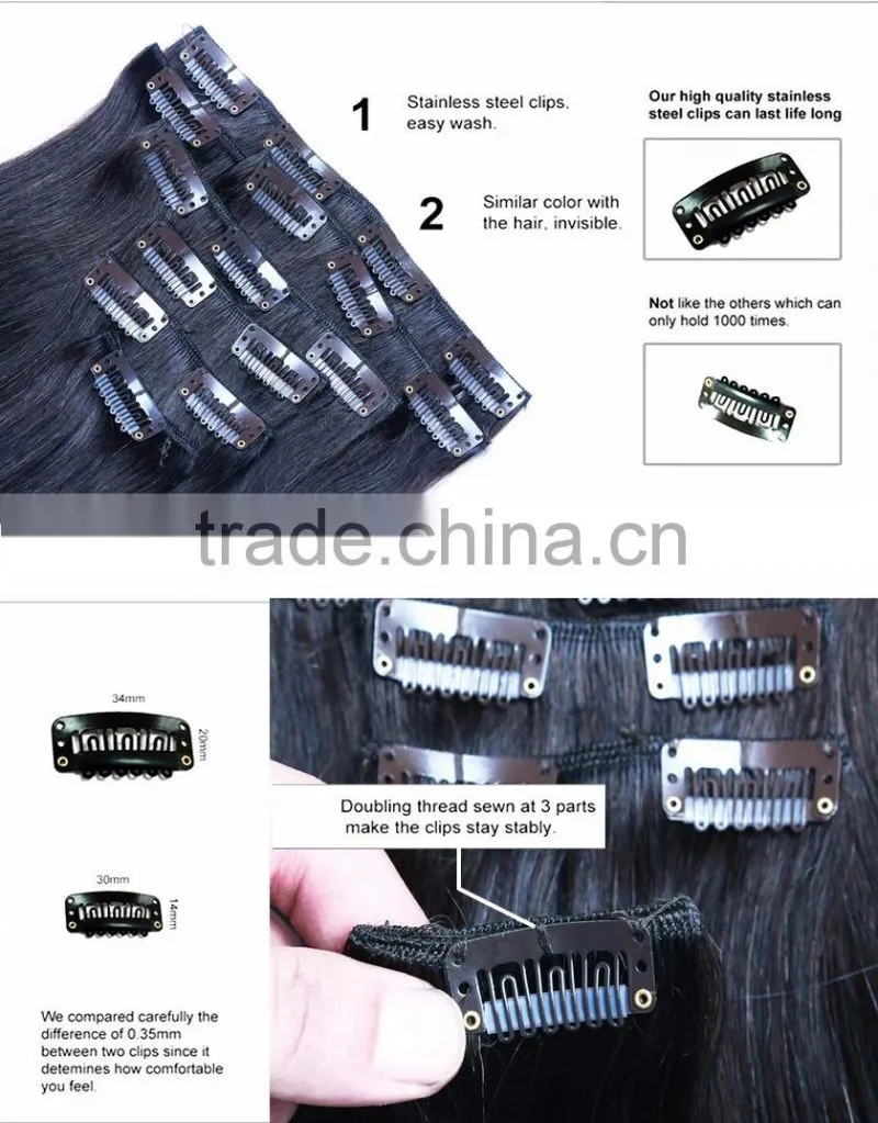 wholesale brazilian hair clip in hair extension natural hair extensions