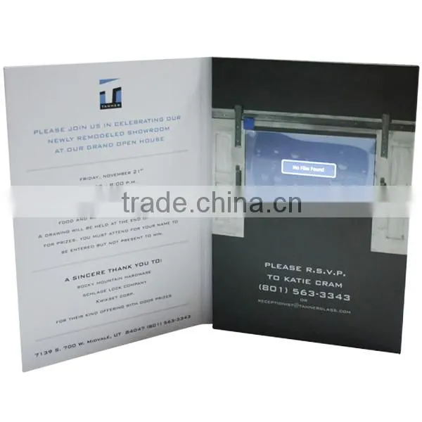 TFT Screen Digital Invitation LCD Video Greeting Card for Business Advertising