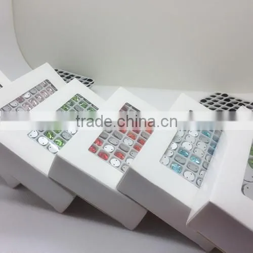 fancy super shine 10x10mm square shaped sew on stone with double hole for wedding dress