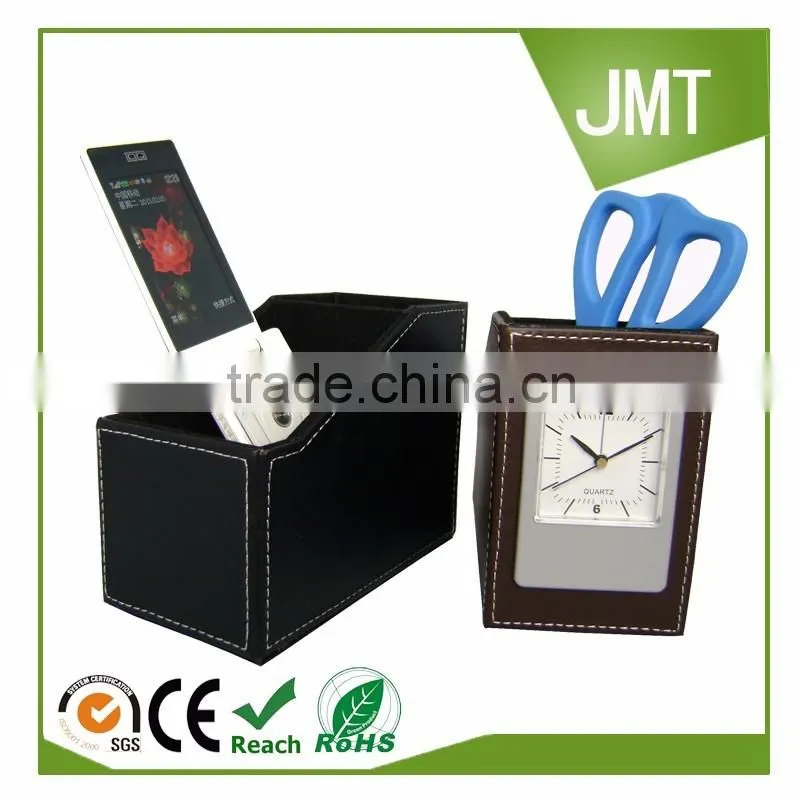 2016 Custom pen holder multi purpose pen holder with clock