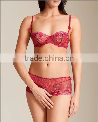 hot sell lace lingerie, High quality ladies lace bra and panty set