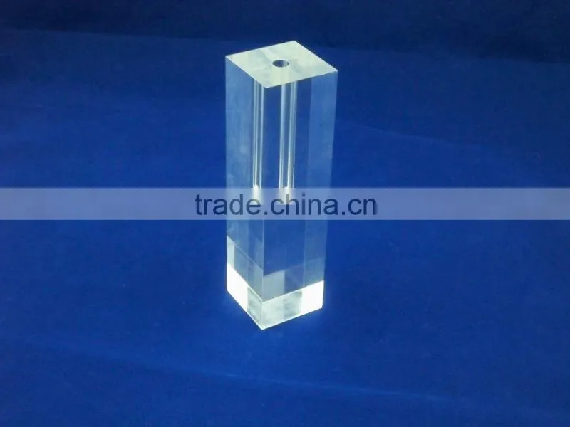 Flower vase insert of hollow acrylic block