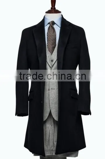 Fashion Style Black Custom Made Long Uniform Overcoat