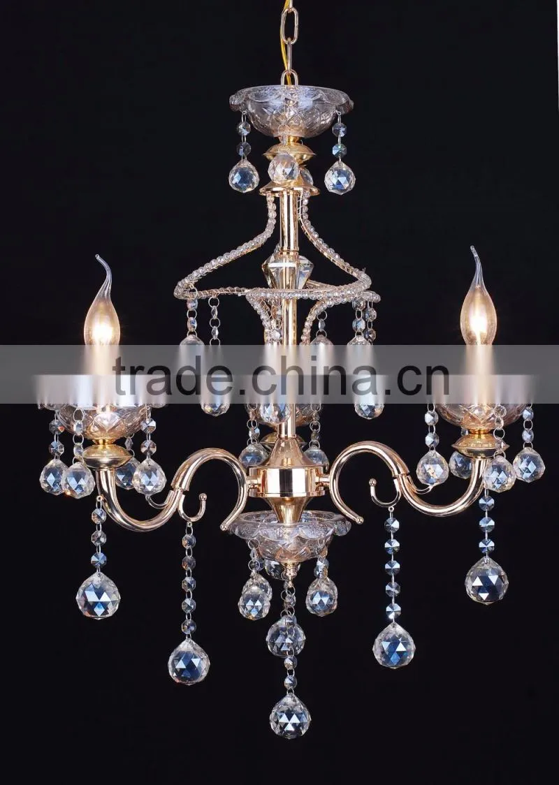 WD-1813-3/5/8/8+4 Zhongshan Factory-outlet LED Candle Bulb Gold Iron Top K9 Crystal Chandelier