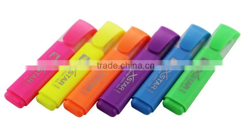 normal size multi-color flat barrel highlighter pen