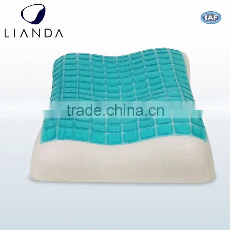 Bonus Bird-eye fabric ventilated pillowcase gel pad memory foam pillow, summer gel infused pillow, gel enhanced memory pillow