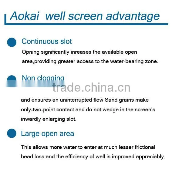 Factory!johnson v wire water well screen /water well sand screenfor drilling well