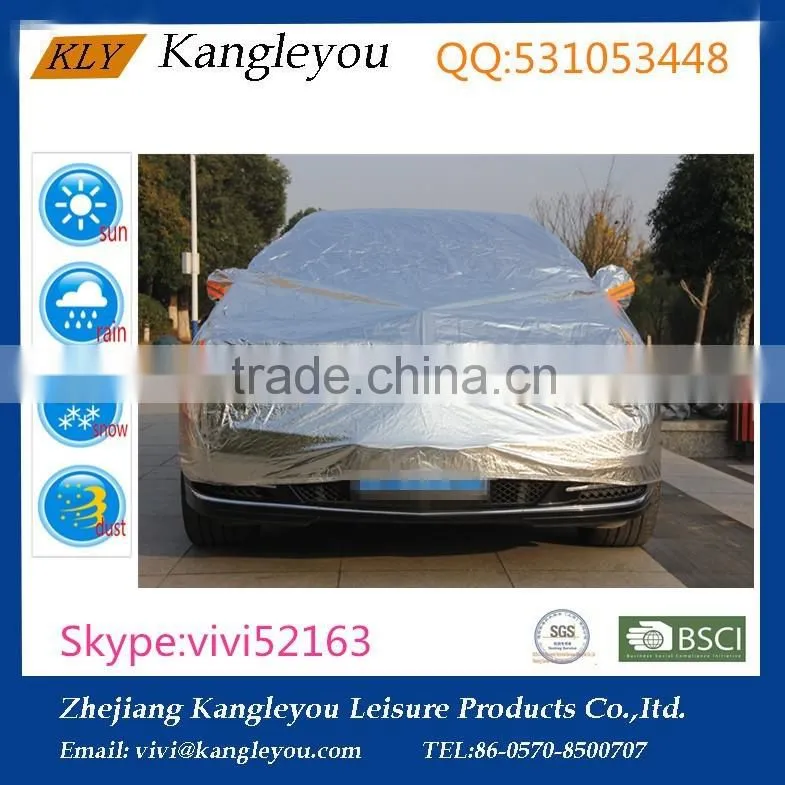 Padded aluminum foil car cover with hail protection function